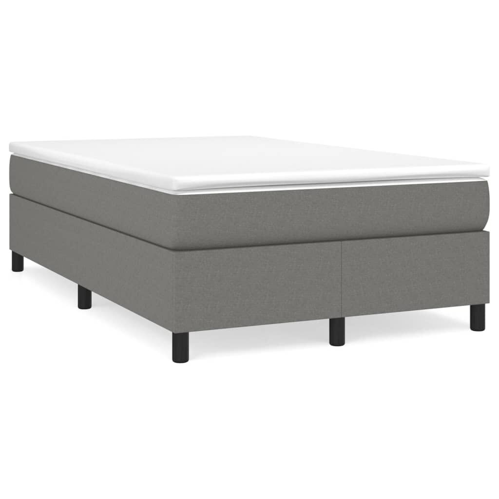 vidaXL Κρεβάτι Boxspring με Στρώμα Σκούρο Γκρι 120x200 εκ. Υφασμάτινο