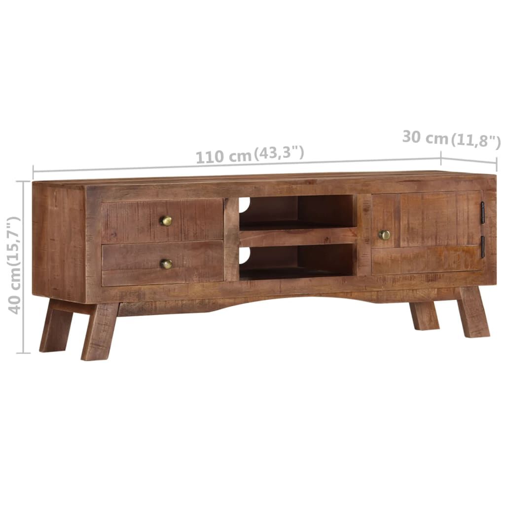 vidaXL Έπιπλο Τηλεόρασης 110 x 30 x 40 εκ. από Ακατέργαστο Ξύλο Μάνγκο