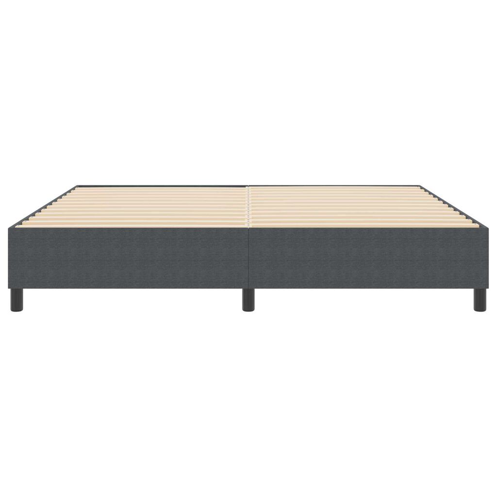 Κρεβάτι Box Spring vidaXL Σκούρο Γκρι 200x200 εκ Υφασμα Κορντούρα