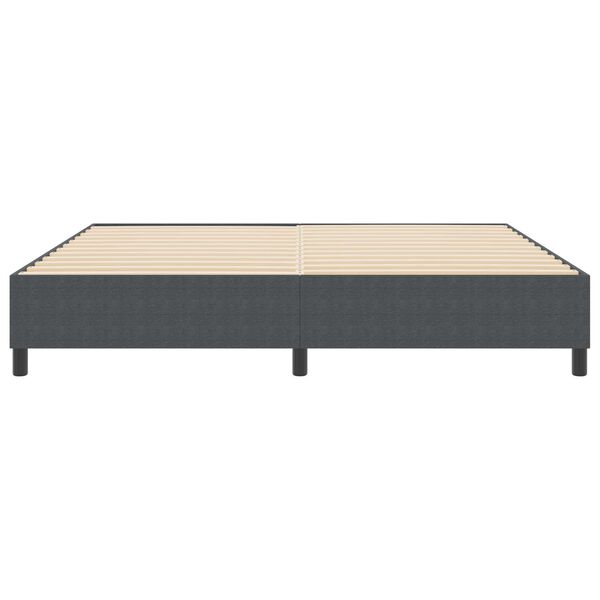 Κρεβάτι Box Spring vidaXL Σκούρο Γκρι 200x200 εκ Υφασμα Κορντούρα