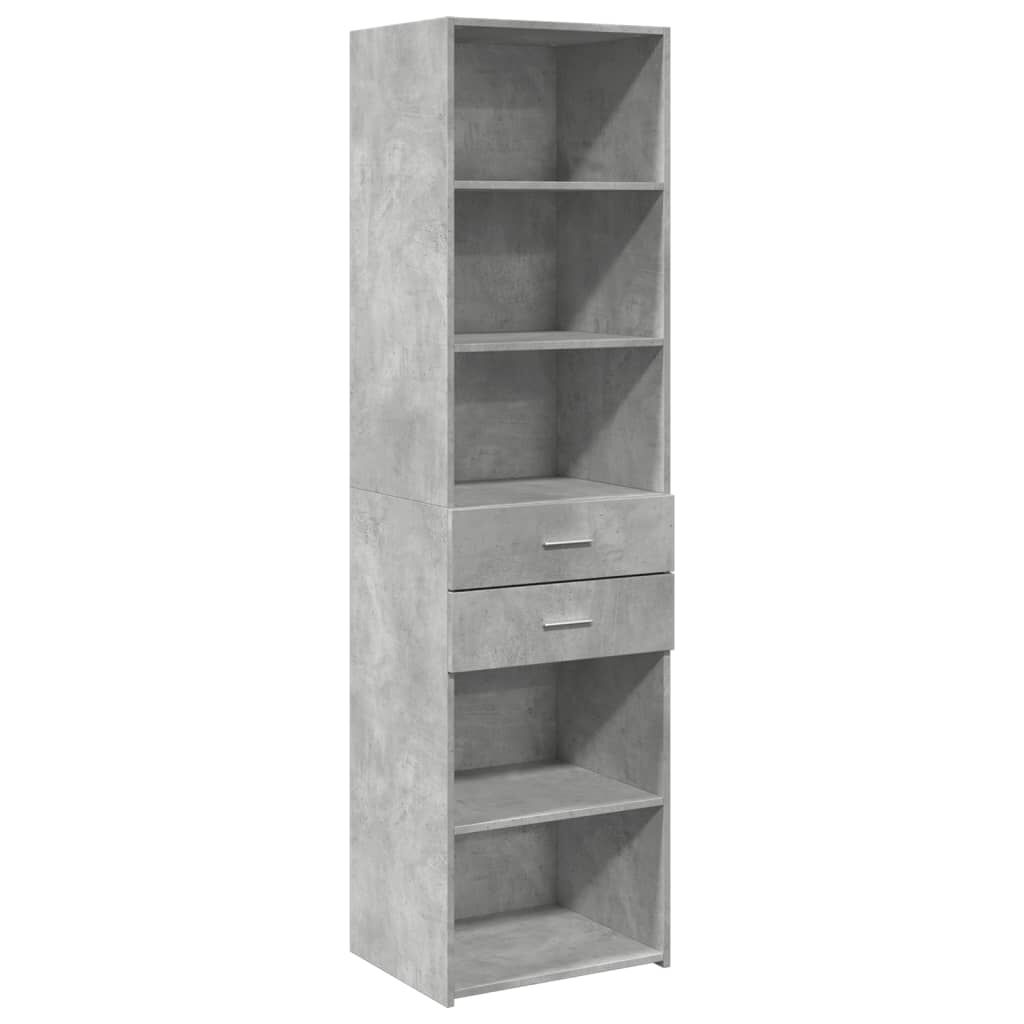 vidaXL Ντουλάπι Γκρι Σκυροδέματος 50x42,5x185 εκ. Επεξεργασμένο Ξύλο