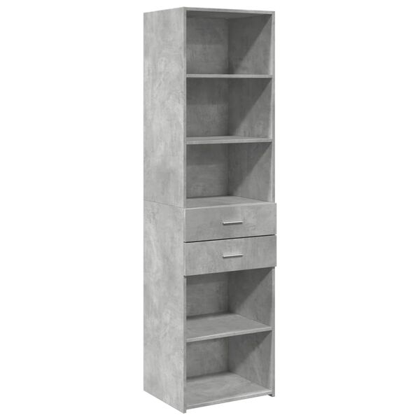 vidaXL Ντουλάπι Γκρι Σκυροδέματος 50x42,5x185 εκ. Επεξεργασμένο Ξύλο