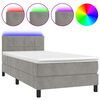 vidaXL &Kappa;&rho;&epsilon;&beta;ά&tau;&iota; Boxspring &mu;&epsilon; &Sigma;&tau;&rho;ώ&mu;&alpha; & LED &Alpha;&nu;.&Gamma;&kappa;&rho;&iota; 90x190 &epsilon;&kappa;. &Beta;&epsilon;&lambda;&omicron;ύ&delta;&iota;&nu;&omicron;