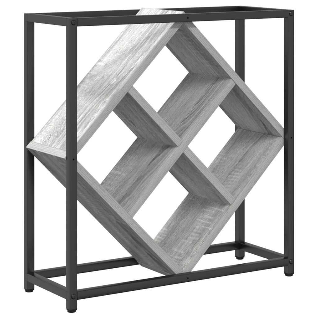 vidaXL Ράφι κρασιών Γκρι Σονομα 51x18x52,5 εκ Κατασκευασμένο ξύλο