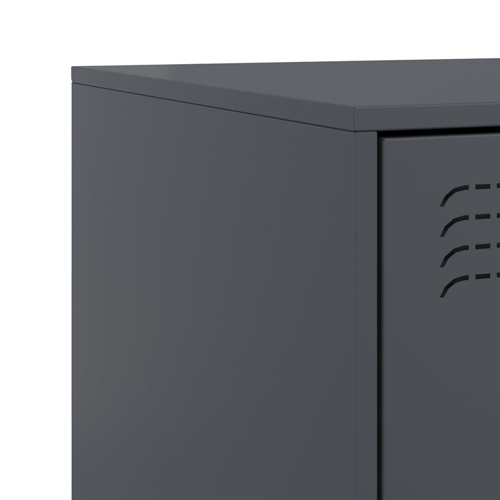 vidaXL Κομοδίνο Ανθρακί 34,5x39x62 εκ. από Χάλυβα