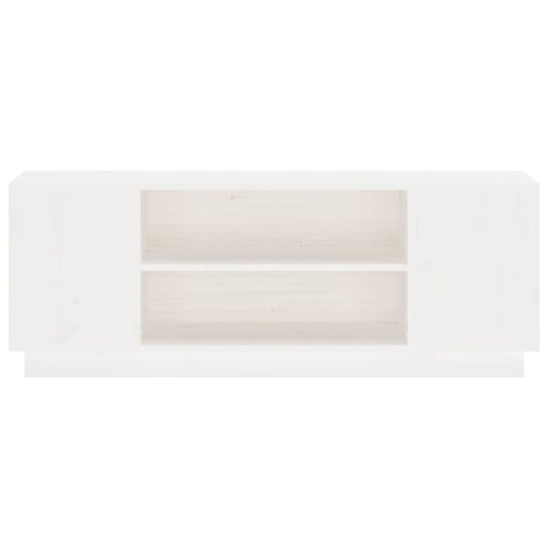 vidaXL Έπιπλο Τηλεόρασης Λευκό 110x35x40,5 εκ. από Μασίφ Ξύλο Πεύκου