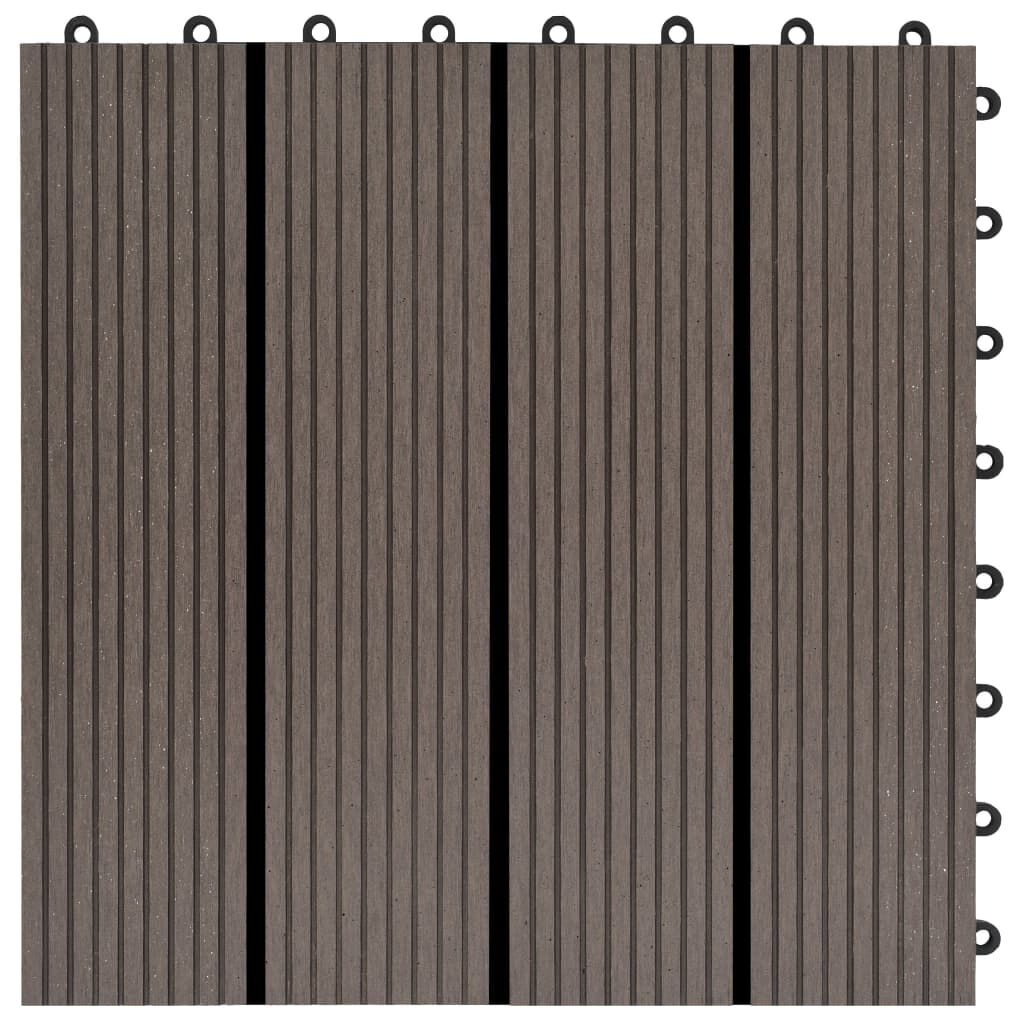 vidaXL Πλακάκια Deck 11 τεμ. Σκούρο Καφέ 30 x 30 εκ. 1 μ² από WPC