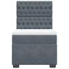 vidaXL Κρεβάτι Boxspring με Στρώμα Σκούρο Γκρι 90x200 εκ. Βελούδινο