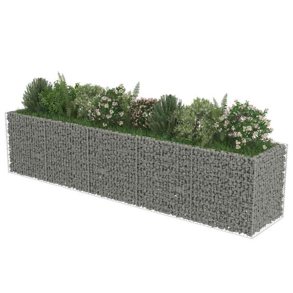 vidaXL Συρματοκιβώτιο-Γλάστρα Υπερυψωμένη 450x90x100 εκ. Γαλβ. Χάλυβας