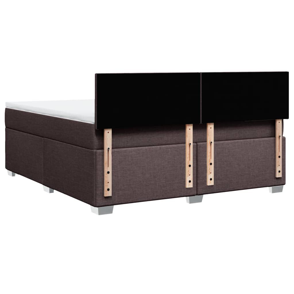 vidaXL Κρεβάτι Boxspring με Στρώμα Σκούρο Καφέ 180x200 εκ Υφασμάτινο