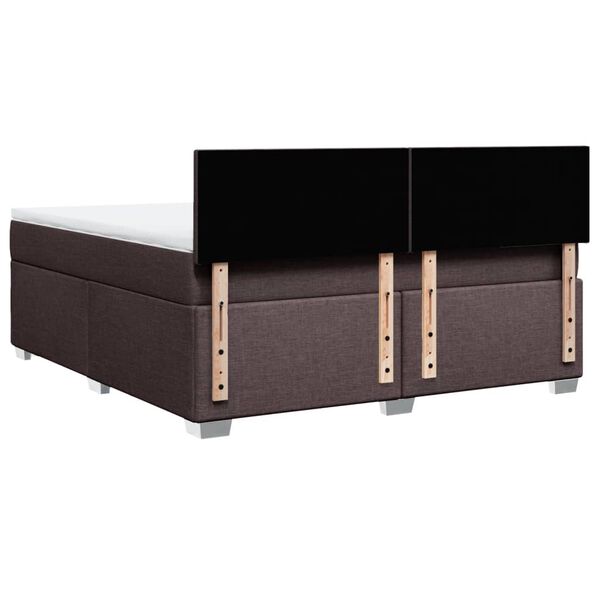 vidaXL Κρεβάτι Boxspring με Στρώμα Σκούρο Καφέ 180x200 εκ Υφασμάτινο