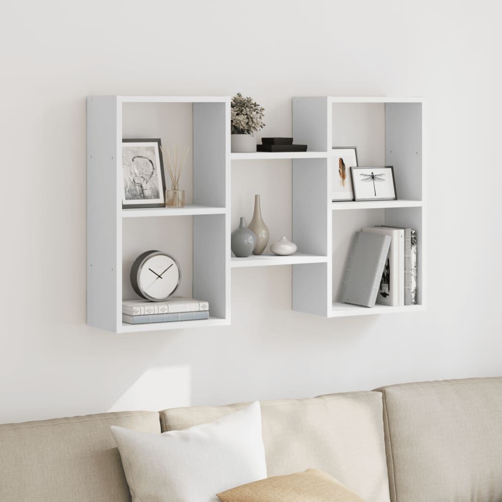vidaXL Ραφιέρα Τοίχου Λευκό 96x18x60 εκ. από Επεξεργασμένο Ξύλο