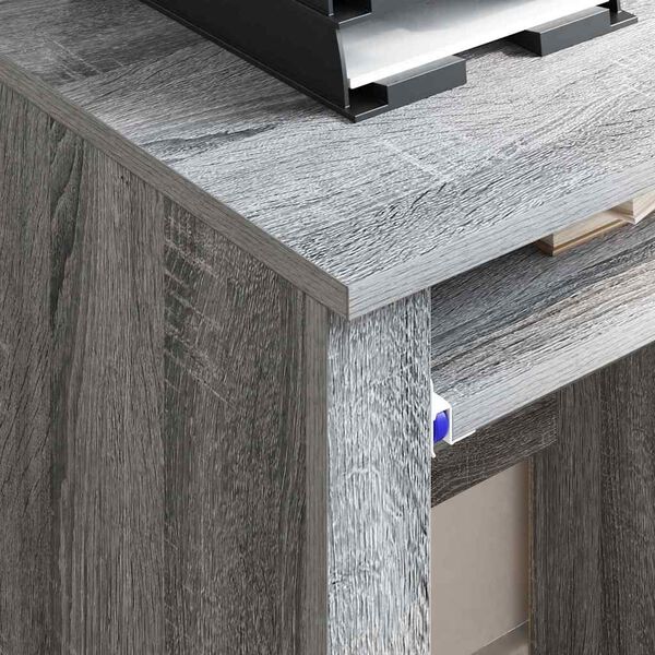vidaXL Γραφείο με Ρόδες Γκρι 91 x 50 x 77 εκ. Επεξεργασμένο ξύλο