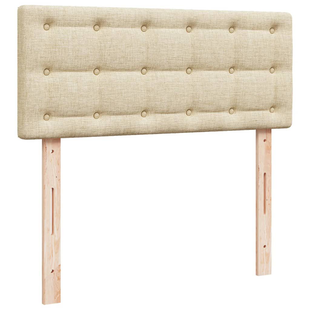 vidaXL Κρεβάτι Boxspring με Στρώμα Κρεμ 120x190 εκ. Υφασμάτινο