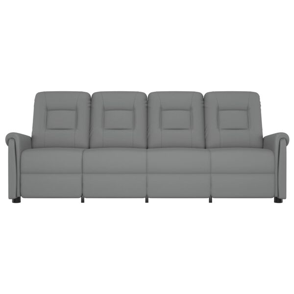 vidaXL Πολυθρόνα Μασάζ Ανακλινόμενη 4 Θέσεων Γκρι από Συνθετικό Δέρμα