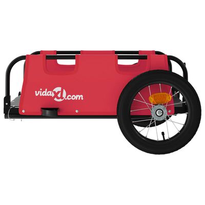 vidaXL Τρέιλερ Ποδηλάτου Κόκκινο Ύφασμα Oxford/Σίδηρο