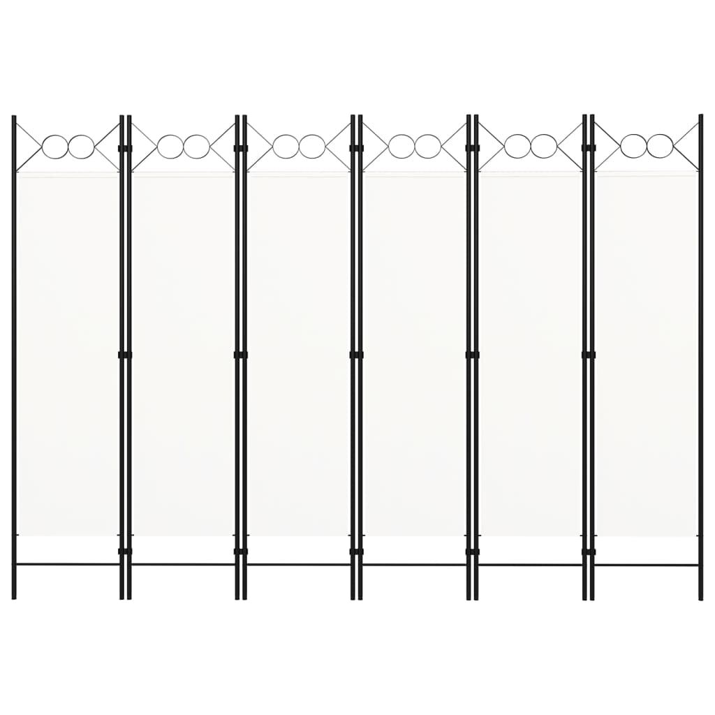 vidaXL Διαχωριστικό Δωματίου με 6 Πάνελ Λευκό 240 x 180 εκ.