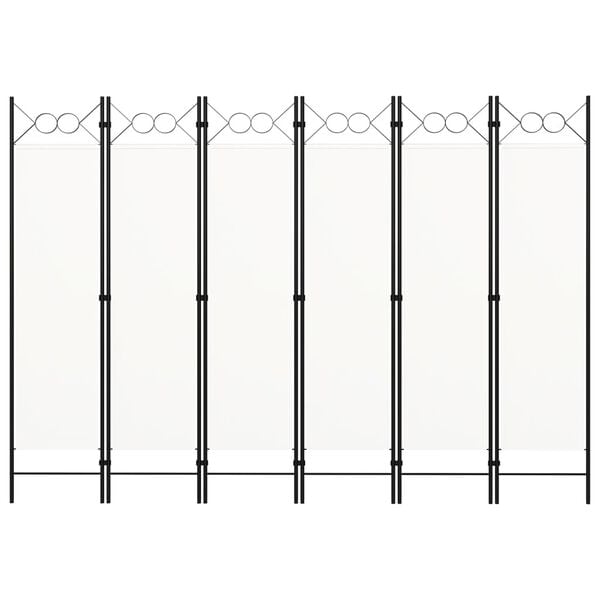 vidaXL Διαχωριστικό Δωματίου με 6 Πάνελ Λευκό 240 x 180 εκ.
