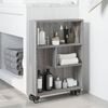 vidaXL Τρόλεϊ Αποθήκευσης Στενό Γκρι Sonoma 48x13x68 εκ. Επεξ. Ξύλο
