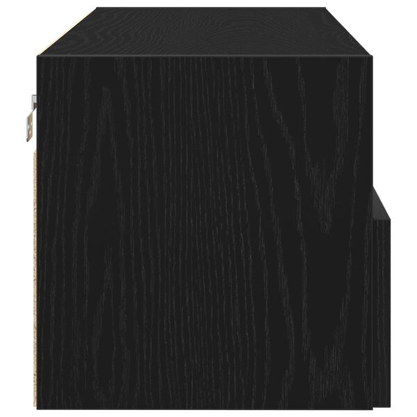 vidaXL Ντουλάπι Τηλεόρασης Τοίχου Μαύρη Οξυά 100 x 30 x 30 cm