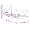 vidaXL Πλαίσιο Κρεβατιού με Κεφαλάρι/Ποδαρικό Λευκό 75x190 εκ. Μέταλλο