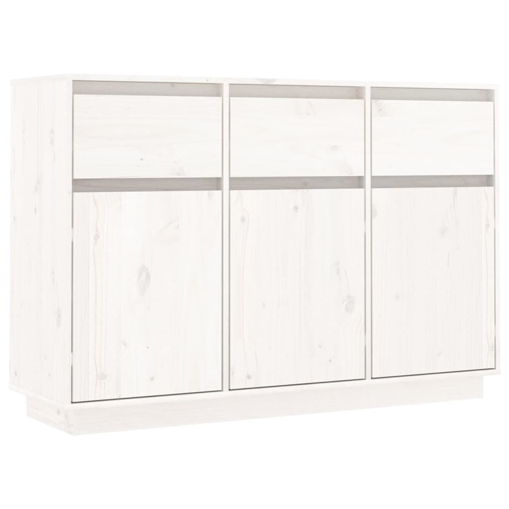 vidaXL Μπουφές Λευκός 110 x 34 x 75 εκ. από Μασίφ Ξύλο Πεύκου