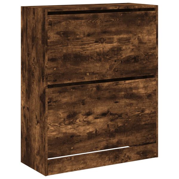 vidaXL Παπουτσοθήκη Καπνιστή Δρυς 80x34x96,5εκ. από Επεξεργασμένο Ξύλο