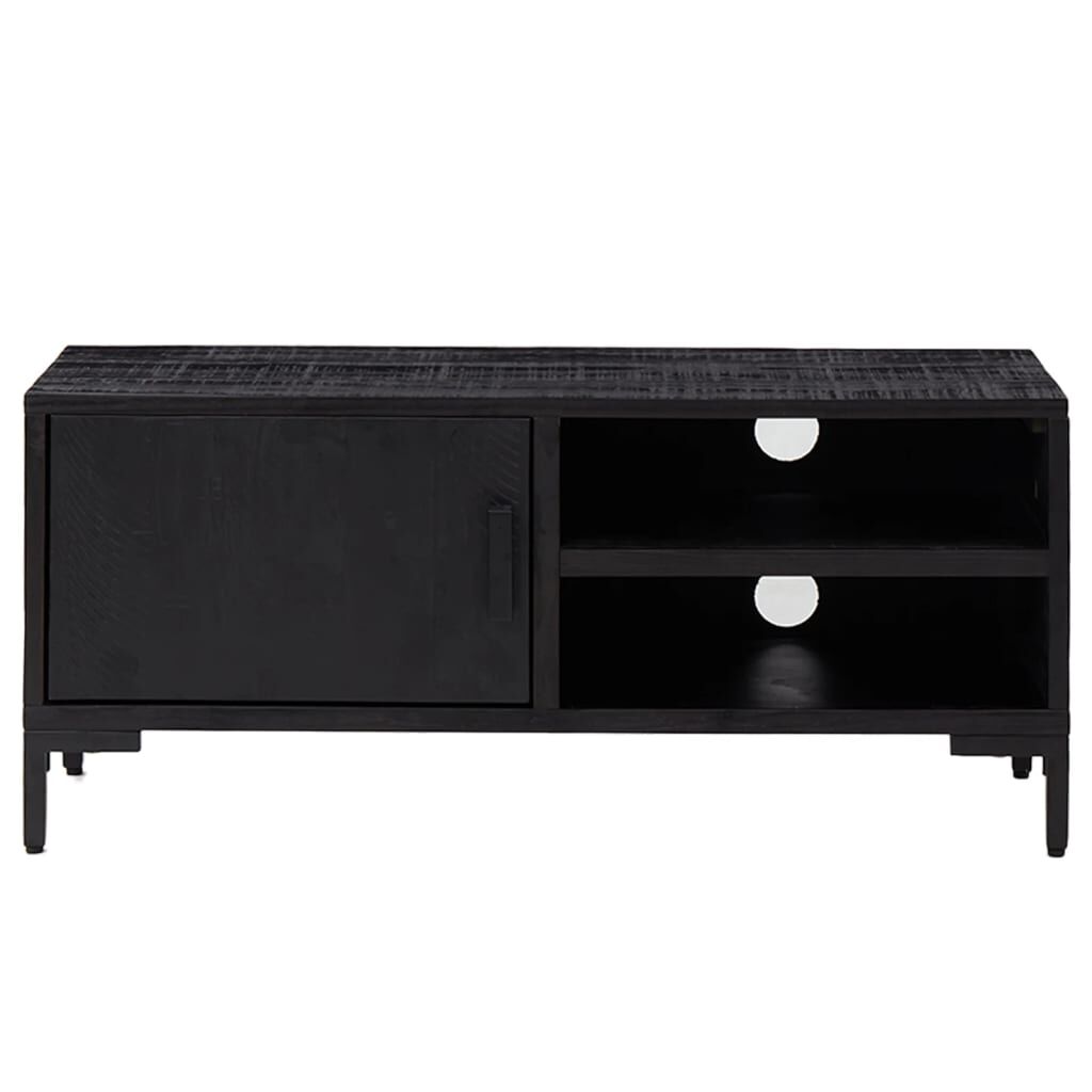 vidaXL Έπιπλο Τηλεόρασης Μαύρο 90 x 30 x 40 εκ. από Μασίφ Ξύλο Πεύκου
