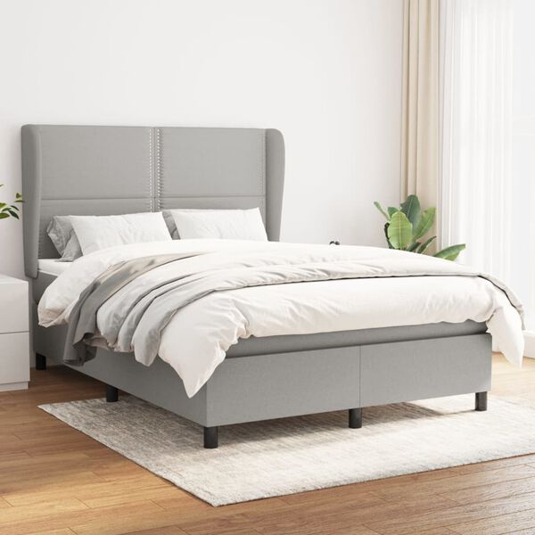 vidaXL &Kappa;&rho;&epsilon;&beta;ά&tau;&iota; Boxspring &mu;&epsilon; &Sigma;&tau;&rho;ώ&mu;&alpha; &Alpha;&nu;&omicron;&iota;&chi;&tau;ό &Gamma;&kappa;&rho;&iota; 140x190 &epsilon;&kappa;. &Upsilon;&phi;&alpha;&sigma;&mu;ά&tau;&iota;&nu;&omicron;