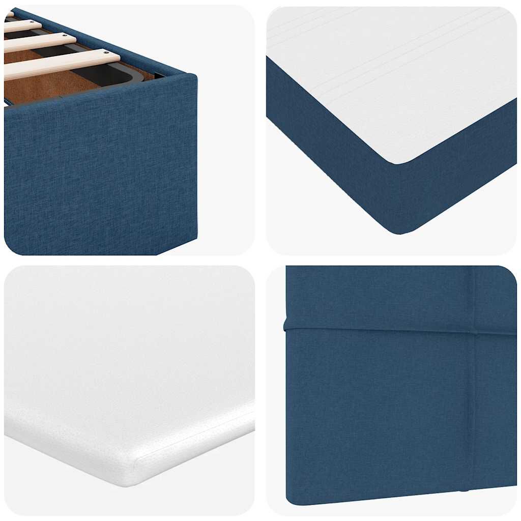 vidaXL Οθωμανικό κρεβάτι με στρώμα μπλε 140x190cm ύφασμα