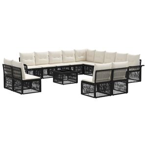 vidaXL &Sigma;&epsilon;&tau; &Kappa;&alpha;&nu;&alpha;&pi;έ &Kappa;ή&pi;&omicron;&upsilon; 14 pcs &Mu;&alpha;ύ&rho;&omicron; &sigma;&upsilon;&nu;&theta;&epsilon;&tau;&iota;&kappa;ό &rho;&alpha;&tau;ά&nu;