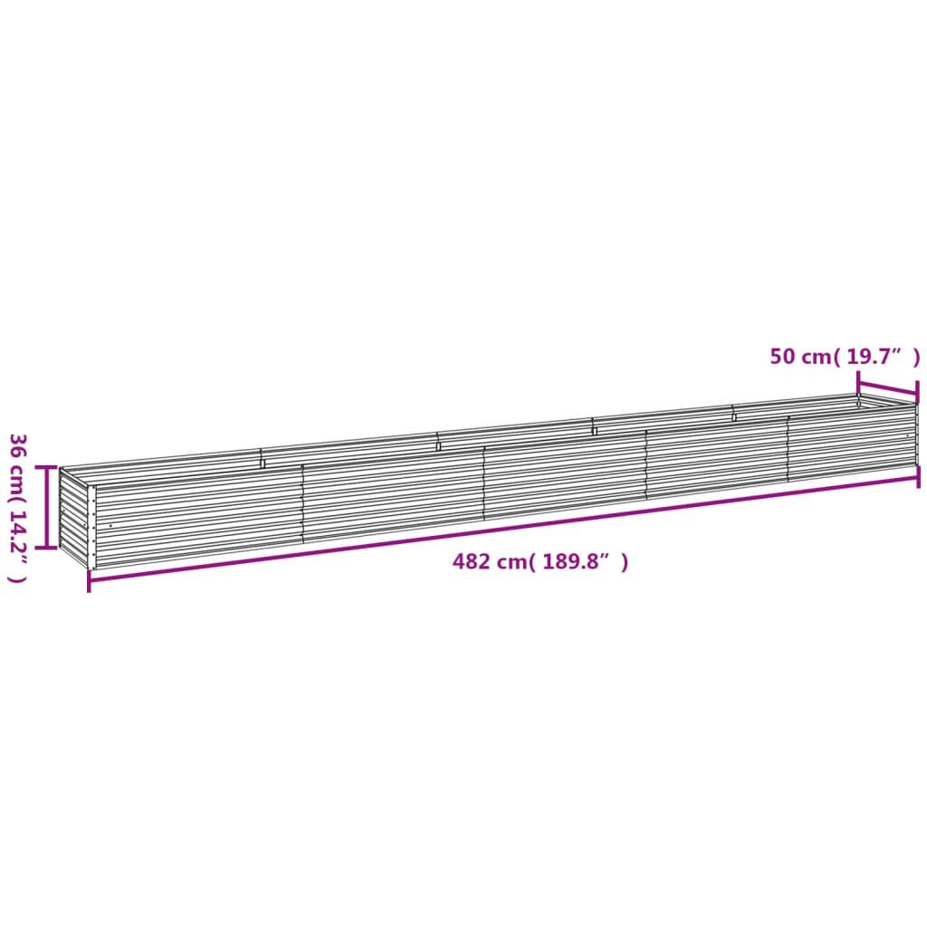 vidaXL Ζαρντινιέρα 482 x 50 x 36 εκ. από Ατσάλι Σκληρυθέν στον Αέρα