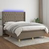 vidaXL &Kappa;&rho;&epsilon;&beta;ά&tau;&iota; Boxspring &mu;&epsilon; &Sigma;&tau;&rho;ώ&mu;&alpha; & LED Taupe 140x190 &epsilon;&kappa;. &Upsilon;&phi;&alpha;&sigma;&mu;ά&tau;&iota;&nu;&omicron;