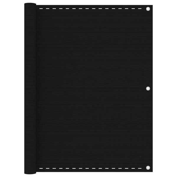 vidaXL Διαχωριστικό Βεράντας Μαύρο 120 x 600 εκ. από HDPE