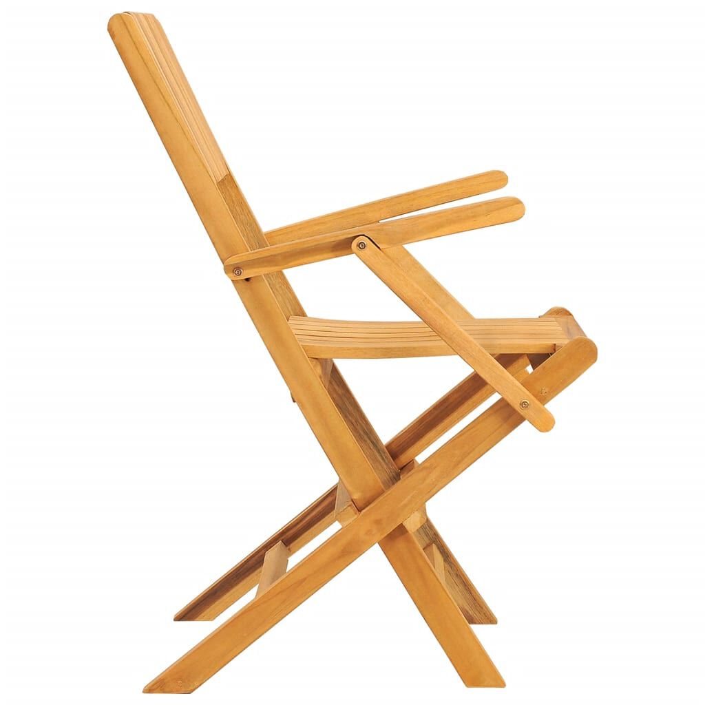 vidaXL Καρέκλες Κήπου Πτυσσόμενες 2 τεμ. 55x61x90 εκ. Μασίφ Ξύλο Teak