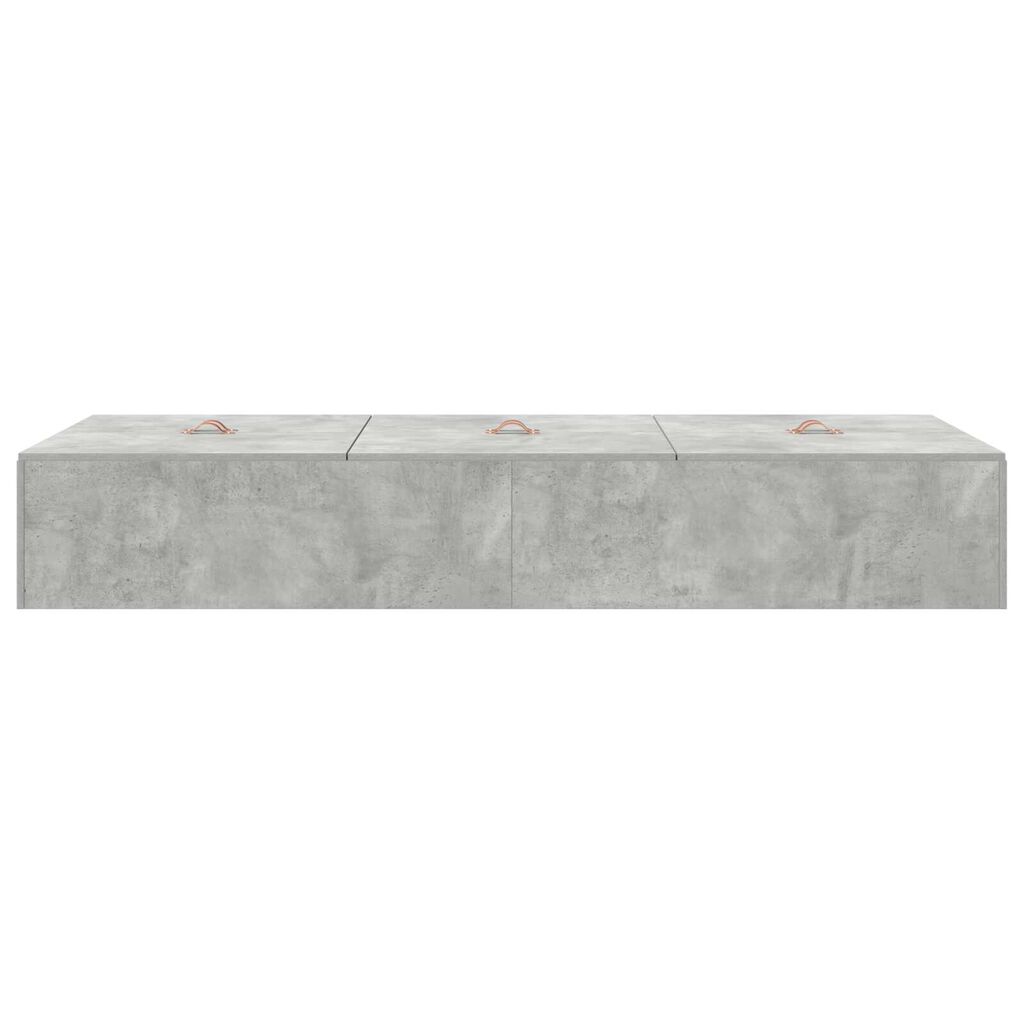 vidaXL Κρεβάτι αποθήκευσης Concrete Grey, 75x190 cm, από επεξεργασμένο ξύλο.