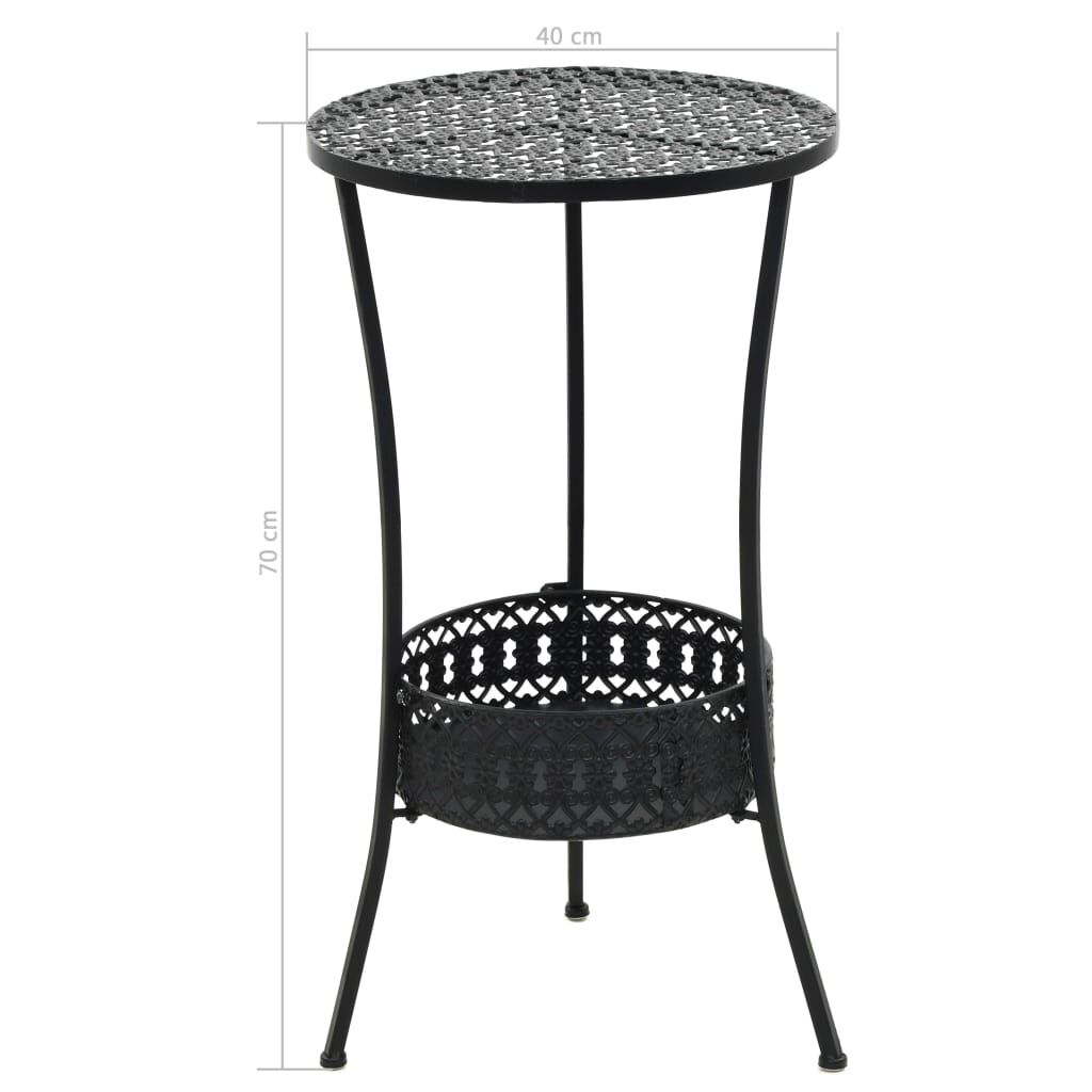 vidaXL Τραπέζι Bistro Μαύρο 40 x 70 εκ. Μεταλλικό