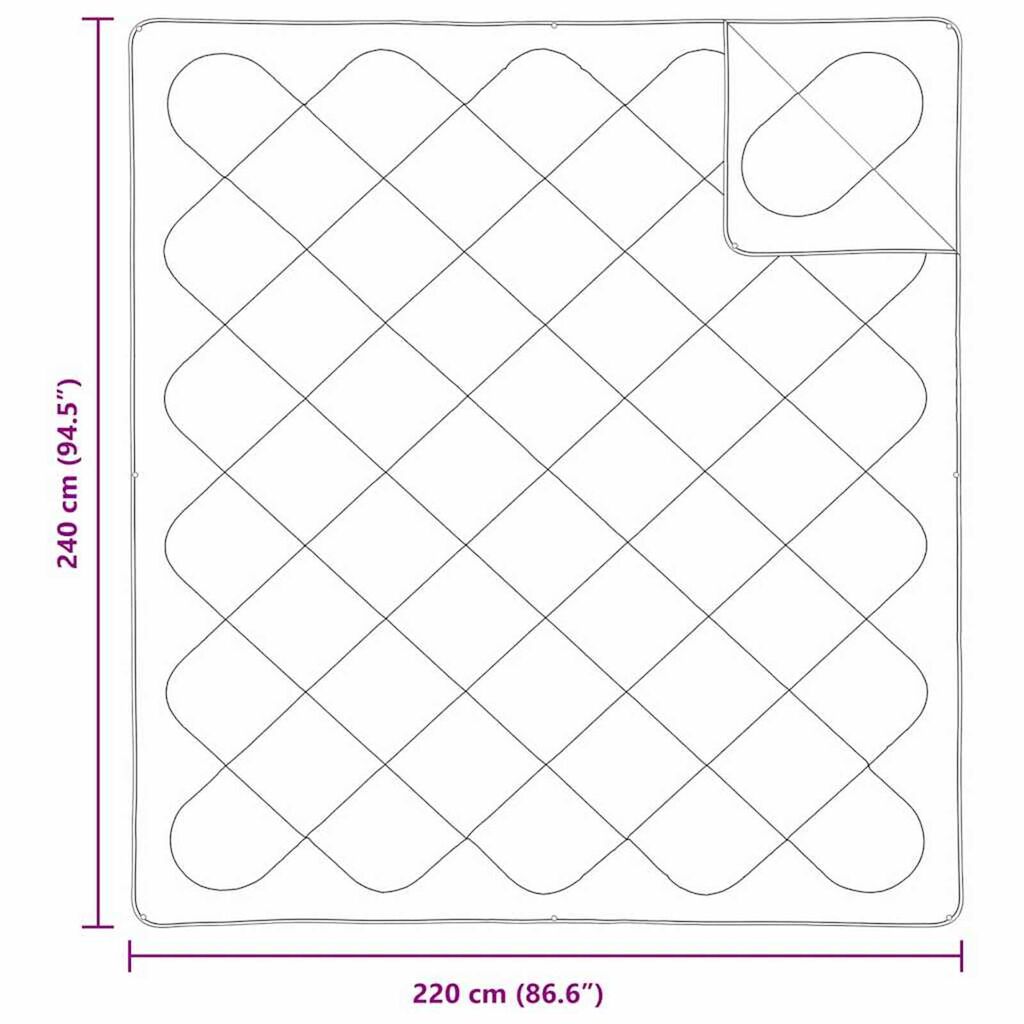 vidaXL Πάπλωμα Άλλο με μαξιλάρι 3 pcs Λευκό 240 x 220 cm Μικροΐνες