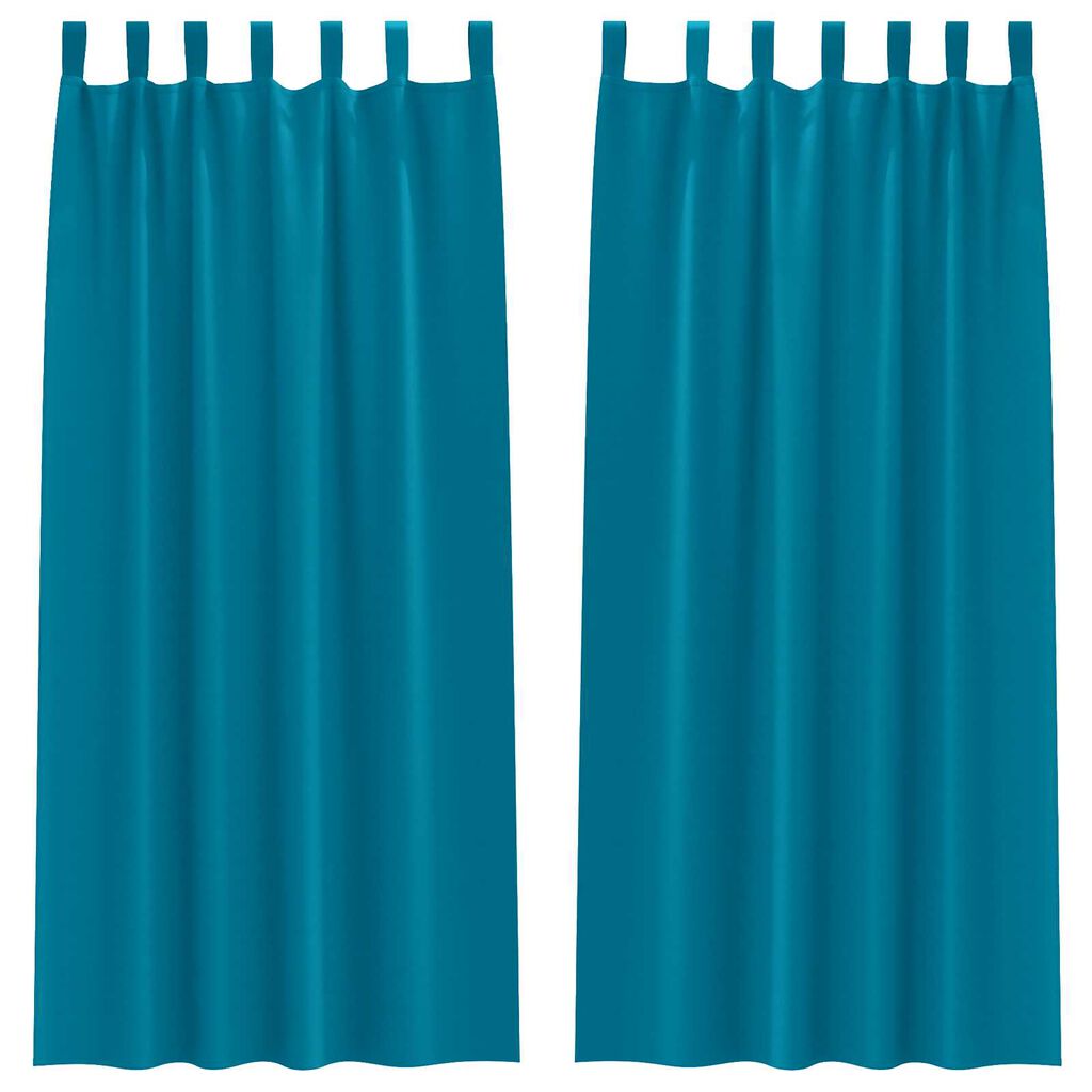 vidaXL Κουρτίνες με κουρτίνες 2 pcs Τιρκουάζ 260 x 140 εκ. Πολυεστέρας