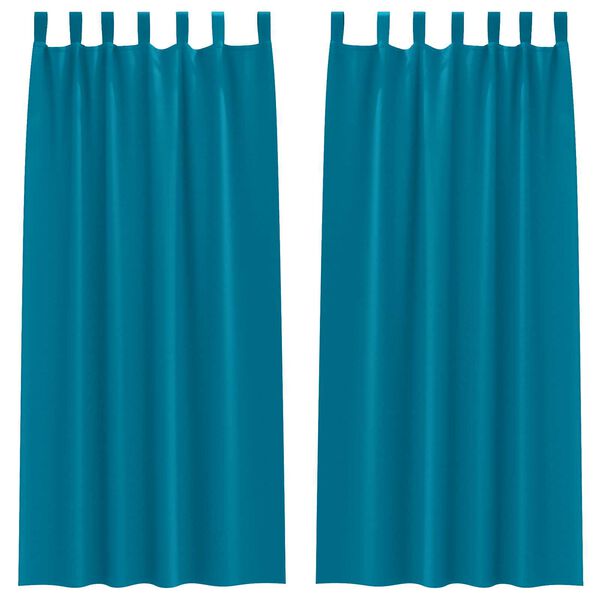 vidaXL Κουρτίνες με κουρτίνες 2 pcs Τιρκουάζ 260 x 140 εκ. Πολυεστέρας