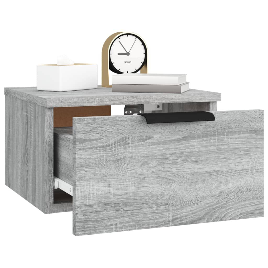 vidaXL Κομοδίνα Γκρι Επιτοίχιο Sonoma 34 x 30 x 20 εκ.