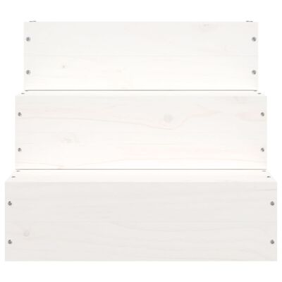 vidaXL Σκάλα Κατοικίδιου Λευκό 40x37,5x35 εκ. από Μασίφ Ξύλο Πεύκου