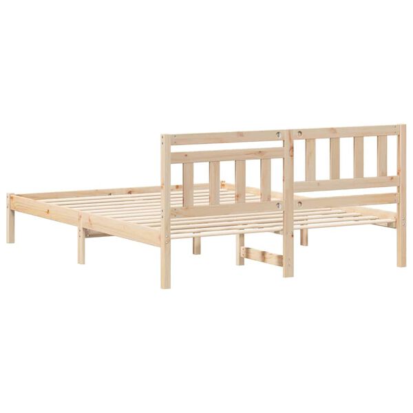 vidaXL Σκελετός Κρεβατιού Καφέ 160 x 200 cm Μασίφ ξύλο πεύκου