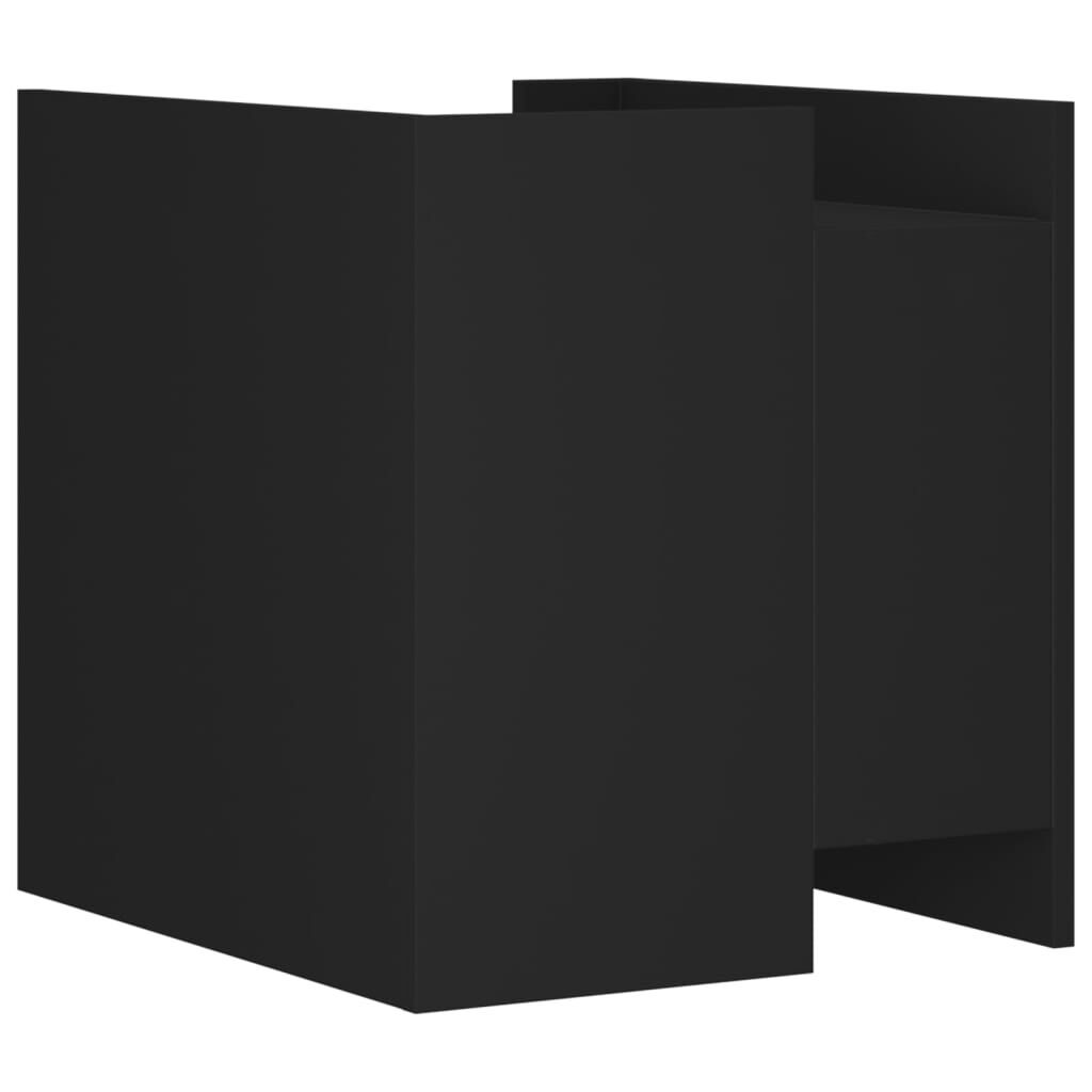 vidaXL Κομοδίνο Μαύρο 45x50x50 εκ. από Επεξεργασμένο Ξύλο