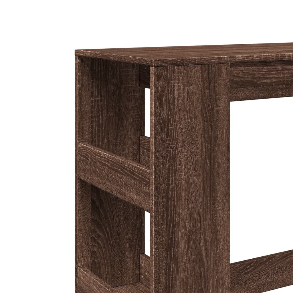 vidaXL Τραπέζι Μπαρ με Ράγες Καφέ Δρυς 90x40x103,5 εκ. Επεξεργ. Ξύλο