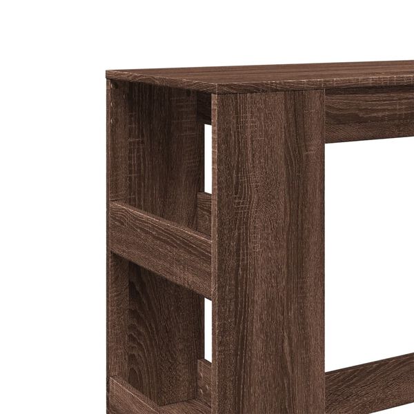vidaXL Τραπέζι Μπαρ με Ράγες Καφέ Δρυς 90x40x103,5 εκ. Επεξεργ. Ξύλο