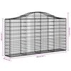 vidaXL Συρματοκιβώτια Τοξωτά 6 τεμ. 200x30x100/120 εκ. Γαλβαν. Ατσάλι