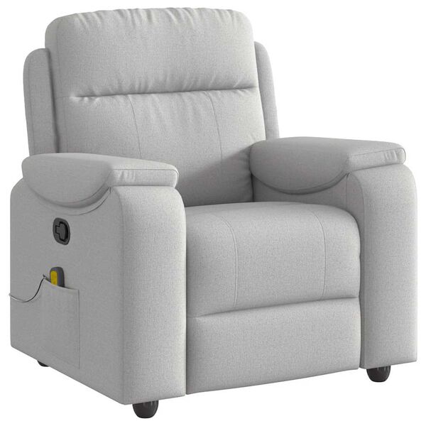 vidaXL καρέκλα ανάκλισης μασάζ Cloud Grey Fabric