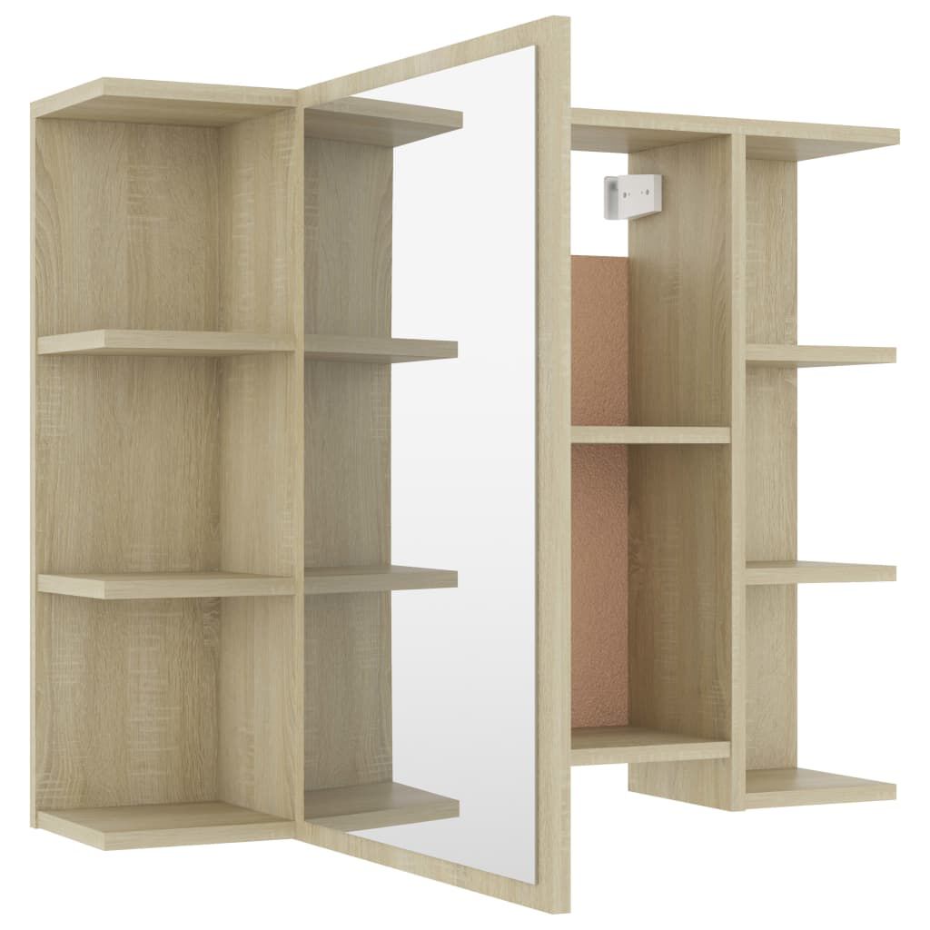 vidaXL Καθρέφτης Μπάνιου Sonoma Δρυς 80 x 20,5 x 64 εκ. από Επεξ. Ξύλο