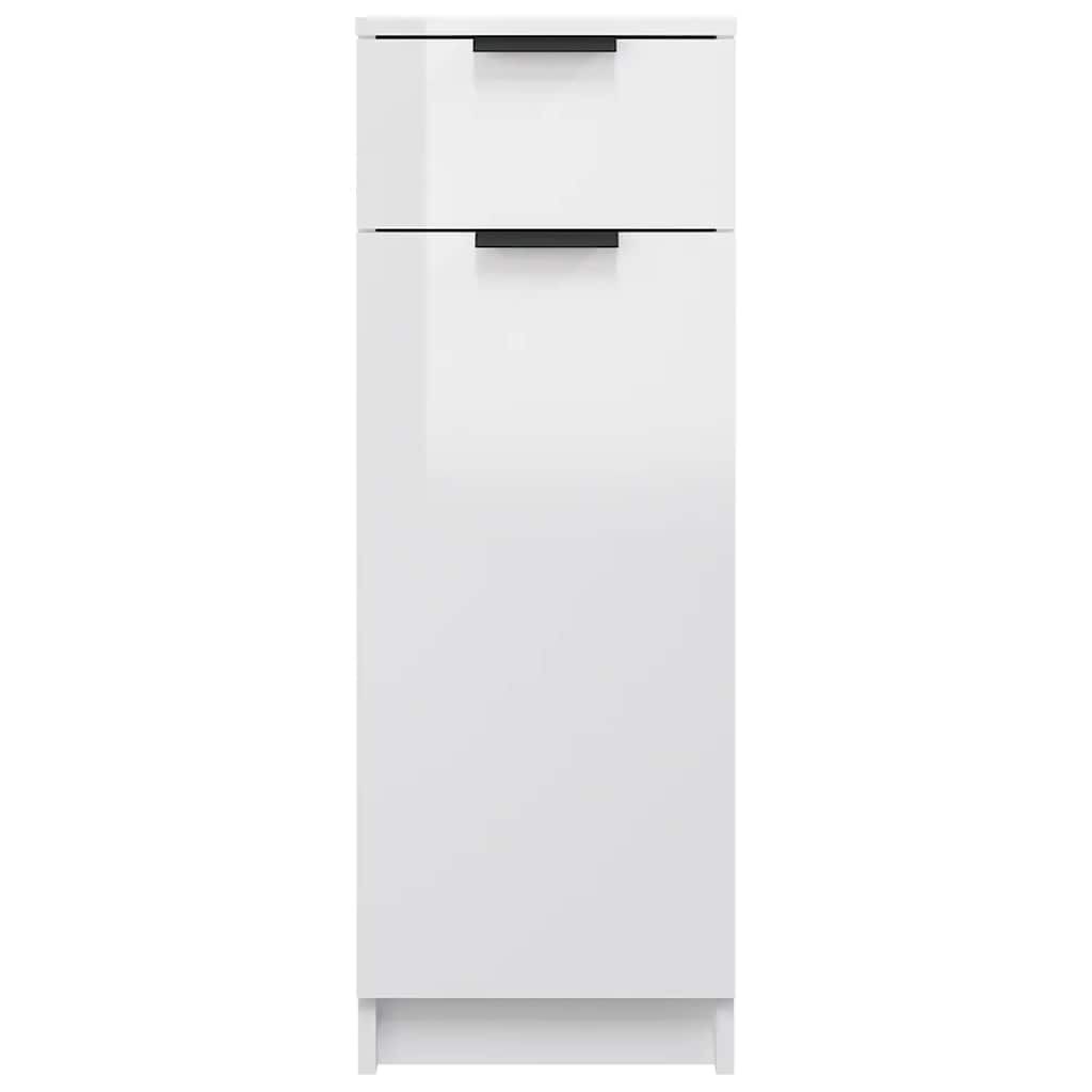 vidaXL Ντουλάπι Μπάνιου Γυαλιστερό Λευκό 32x34x90 εκ. Επεξεργ. Ξύλο